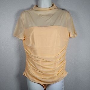 ReoRia Women's Peach Bodysuit Top